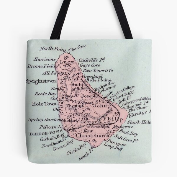 Item preview, Vintage Map of Barbados (1887) designed and sold by BravuraMedia.