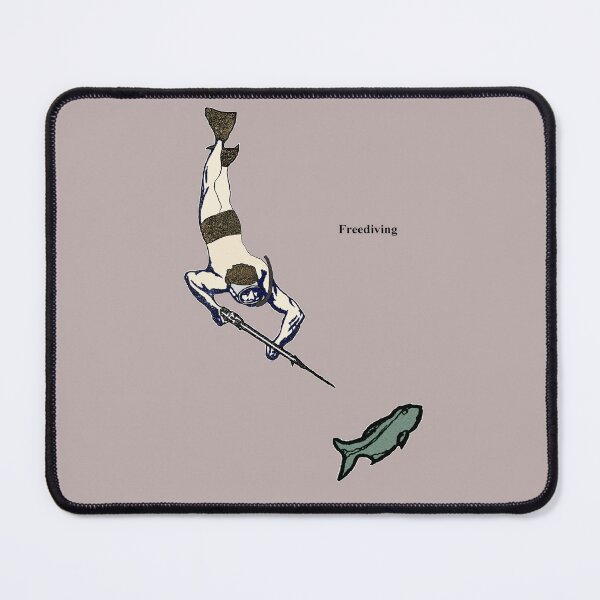 Item preview, Vintage Spearfishing Freediving Diver with Speargun and Fish URM designed and sold by urmaddad.