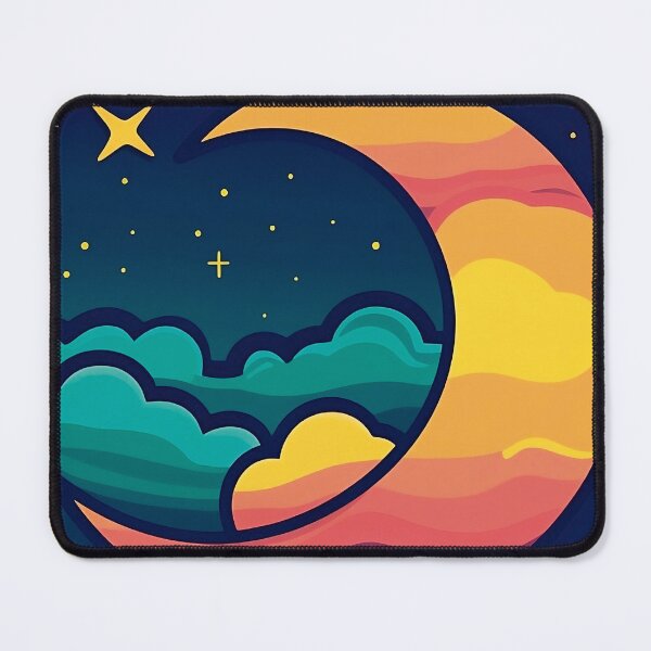 Artikelvorschau, Colorful starry night with a view to the stars and a crescent moon entworfen und verkauft von StickySociety.