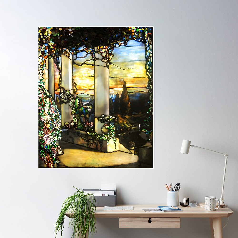 Louis Comfort Tiffany, Landscape with Waterfall Poster for Sale