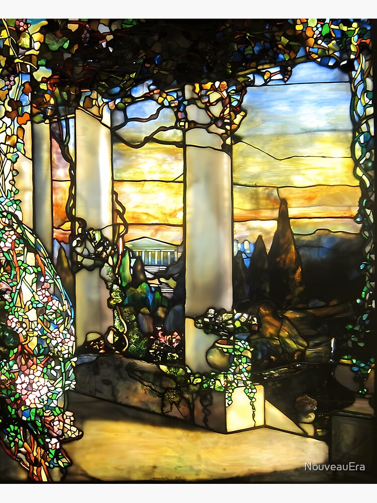 Louis C. Tiffany : glass vase : Parakeets