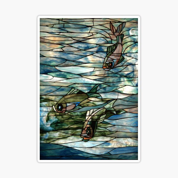 Louis Comfort Tiffany - Stained glass 4. Magnolias and irises Sticker for  Sale by NouveauEra