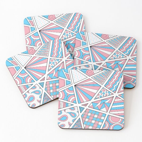 Item preview, Trans Pride Zen Doodle Abstract Pink Blue White designed and sold by JoyfulJen.