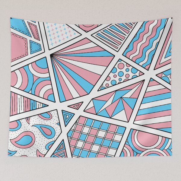 Item preview, Trans Pride Zen Doodle Abstract Pink Blue White designed and sold by JoyfulJen.