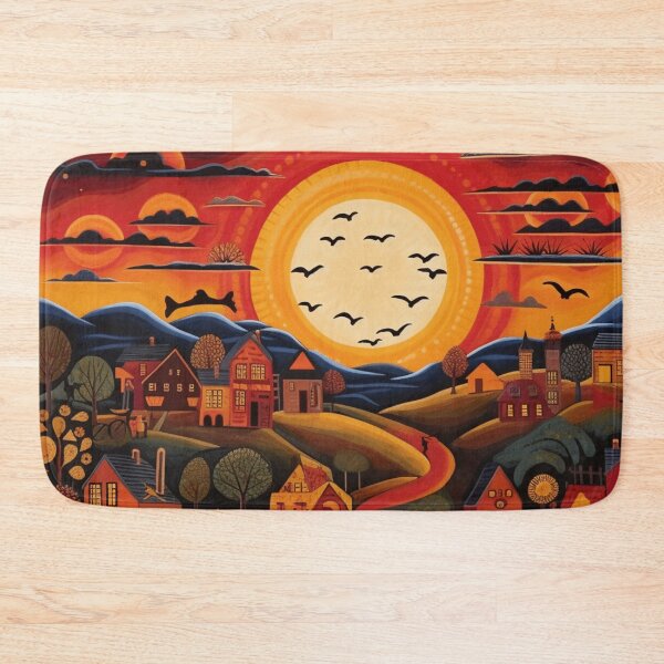 Item preview, Sunset abstraction, folk art style designed and sold by SBD-Shop.