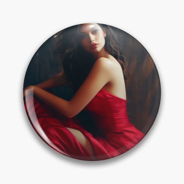 Item preview, Entrancing Elegance: A Captivating Portrait of a Red-Dressed Beauty designed and sold by oanaunciuleanu.