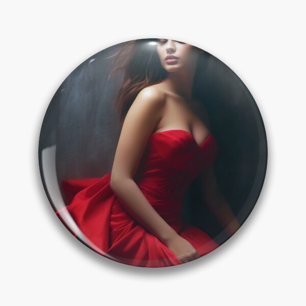 Item preview, Entrancing Elegance: A Captivating Portrait of a Red-Dressed Beauty designed and sold by oanaunciuleanu.