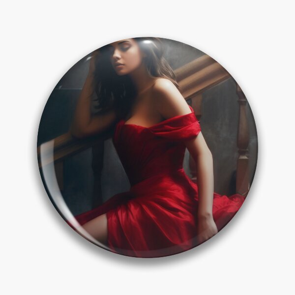 Item preview, Entrancing Elegance: A Captivating Portrait of a Red-Dressed Beauty designed and sold by oanaunciuleanu.