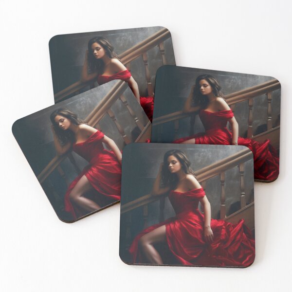 Item preview, Entrancing Elegance: A Captivating Portrait of a Red-Dressed Beauty designed and sold by oanaunciuleanu.