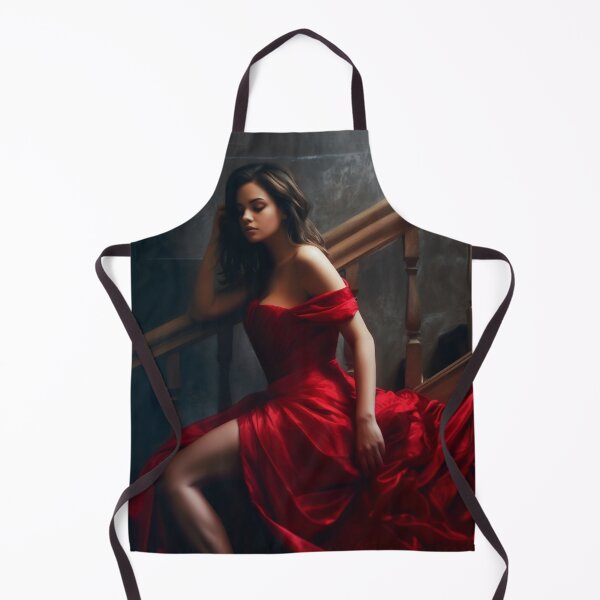 Item preview, Entrancing Elegance: A Captivating Portrait of a Red-Dressed Beauty designed and sold by oanaunciuleanu.