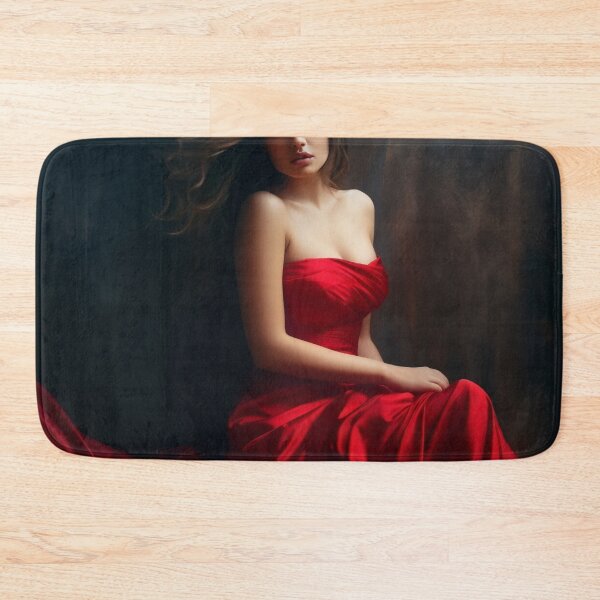 Item preview, Entrancing Elegance: A Captivating Portrait of a Red-Dressed Beauty designed and sold by oanaunciuleanu.