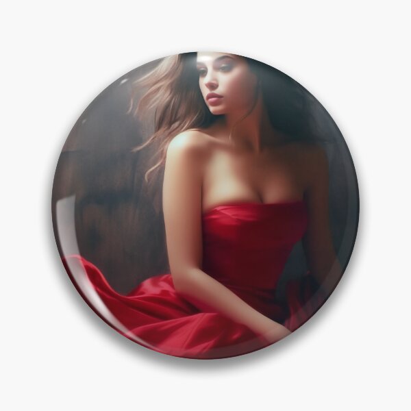 Item preview, Entrancing Elegance: A Captivating Portrait of a Red-Dressed Beauty designed and sold by oanaunciuleanu.