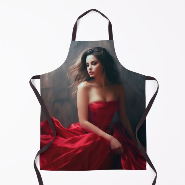 Item preview, Entrancing Elegance: A Captivating Portrait of a Red-Dressed Beauty designed and sold by oanaunciuleanu.