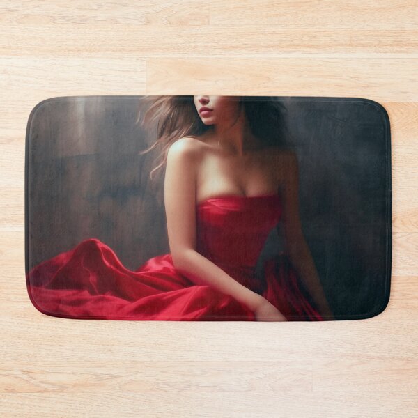 Item preview, Entrancing Elegance: A Captivating Portrait of a Red-Dressed Beauty designed and sold by oanaunciuleanu.