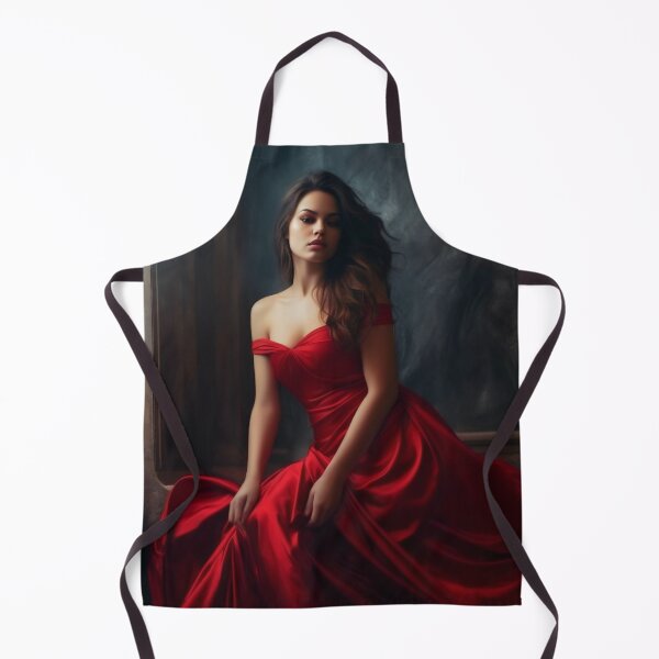 Item preview, Entrancing Elegance: A Captivating Portrait of a Red-Dressed Beauty designed and sold by oanaunciuleanu.
