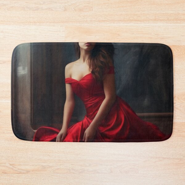 Item preview, Entrancing Elegance: A Captivating Portrait of a Red-Dressed Beauty designed and sold by oanaunciuleanu.