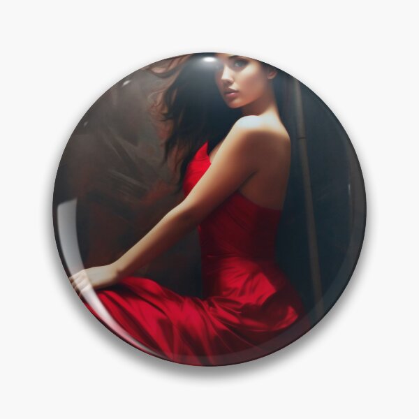 Item preview, Entrancing Elegance: A Captivating Portrait of a Red-Dressed Beauty designed and sold by oanaunciuleanu.