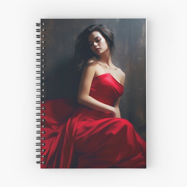 Item preview, Entrancing Elegance: A Captivating Portrait of a Red-Dressed Beauty designed and sold by oanaunciuleanu.