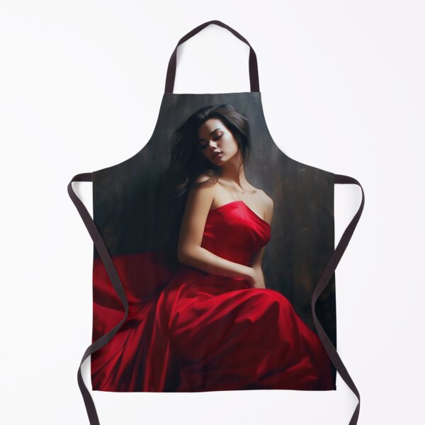 Item preview, Entrancing Elegance: A Captivating Portrait of a Red-Dressed Beauty designed and sold by oanaunciuleanu.