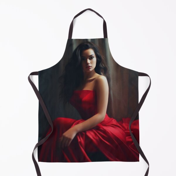 Item preview, Entrancing Elegance: A Captivating Portrait of a Red-Dressed Beauty designed and sold by oanaunciuleanu.
