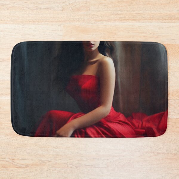 Item preview, Entrancing Elegance: A Captivating Portrait of a Red-Dressed Beauty designed and sold by oanaunciuleanu.