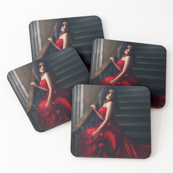 Item preview, Entrancing Elegance: A Captivating Portrait of a Red-Dressed Beauty designed and sold by oanaunciuleanu.