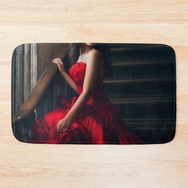 Item preview, Entrancing Elegance: A Captivating Portrait of a Red-Dressed Beauty designed and sold by oanaunciuleanu.