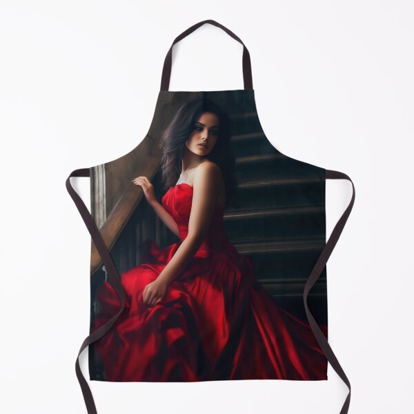 Item preview, Entrancing Elegance: A Captivating Portrait of a Red-Dressed Beauty designed and sold by oanaunciuleanu.