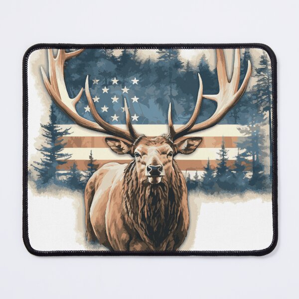 Item preview, Proud Antlers: Majestic Bull Elk with American Flag Decal designed and sold by RohanGalyardt.