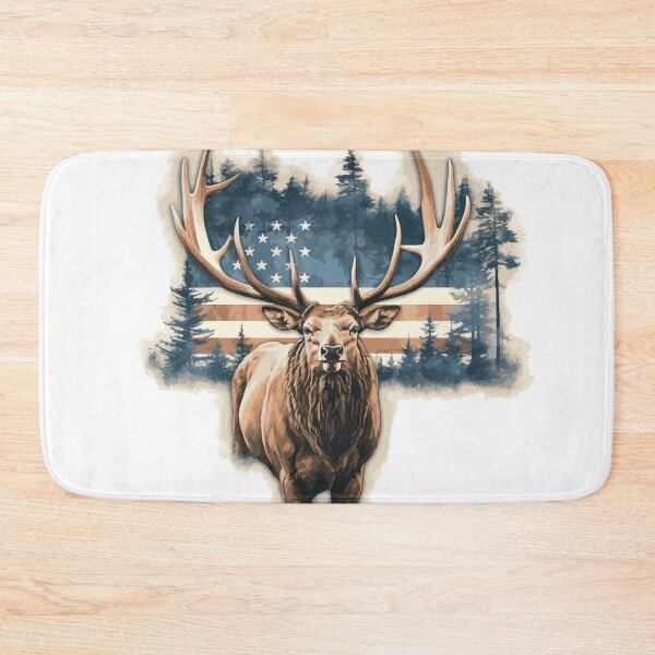 Item preview, Proud Antlers: Majestic Bull Elk with American Flag Decal designed and sold by RohanGalyardt.