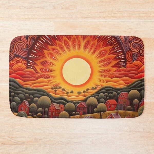 Item preview, bright sunrise abstraction, folk art style designed and sold by SBD-Shop.