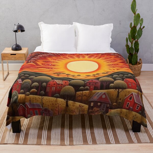 Artikelvorschau, helle Sonnenaufgangsabstraktion, Volkskunststil entworfen und verkauft von SBD-Shop.