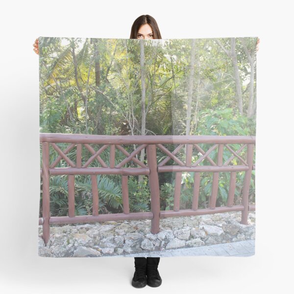 Wild forest, fenced off, civilization, small fence Scarf