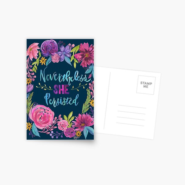 Nevertheless She Persisted (Blue) Postcard