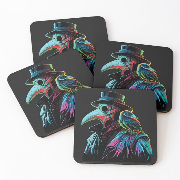 Item preview, Plague Doctor and Crow Synthwave 80s Retro Style designed and sold by Wild-Neptune.