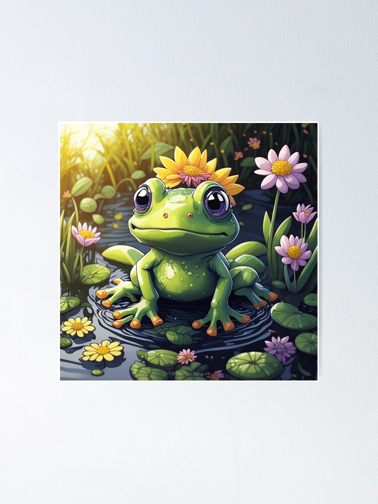 Baby Frog Illustration poster