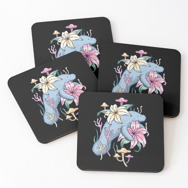 Item preview, Manatee Explores Floral Lagoon - Rustic Flower Design designed and sold by Bangtees.