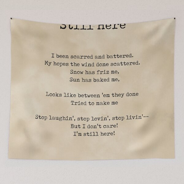 Artikelvorschau, Still Here - Langston Hughes Poem - Literature - Typewriter Print 1 - Vintage entworfen und verkauft von Studio Grafiikka.