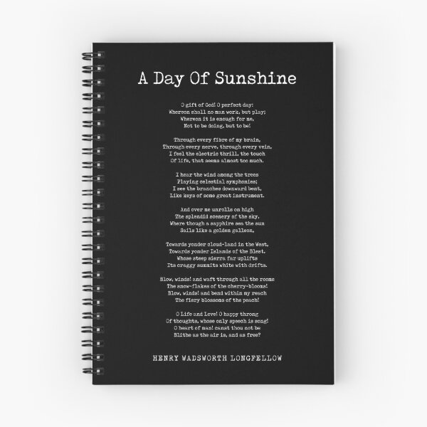 Item preview, A Day Of Sunshine - Henry Wadsworth Longfellow Poem - Literature - Typewriter Print 1 - Black designed and sold by Studio Grafiikka.