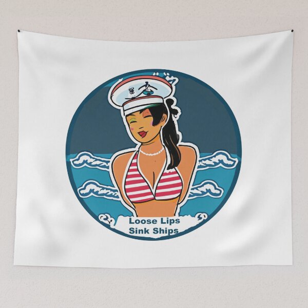 Item preview, Loose lips sink ships Woman Bikini designed and sold by RossDillon.