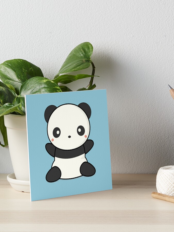 Kawaii Cute Panda Heart Art Print by Wordsberry