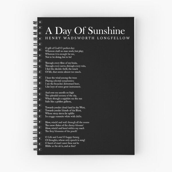 Item preview, A Day Of Sunshine - Henry Wadsworth Longfellow Poem - Literature - Typography Print 2 - Black designed and sold by Studio Grafiikka.