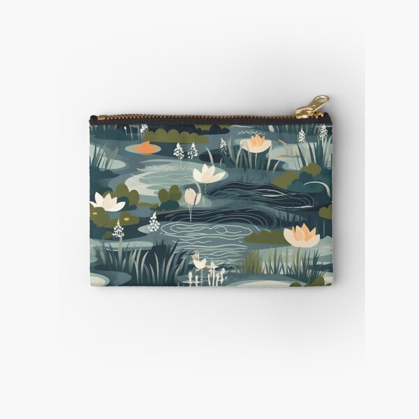 Item preview, Tranquil Forest Pond Lotus Flower - Green Rainbow Woods - Organic Abstract Art - Original Artwork Pattern designed and sold by ShadedGallery.
