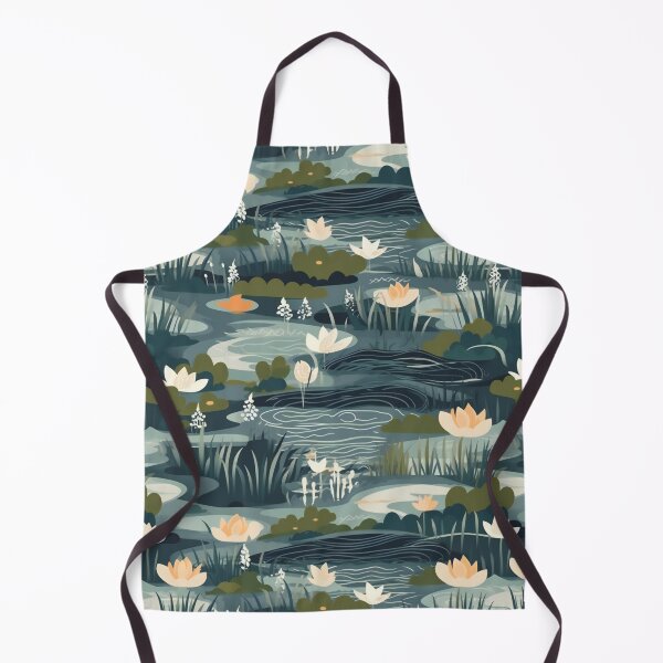 Item preview, Tranquil Forest Pond Lotus Flower - Green Rainbow Woods - Organic Abstract Art - Original Artwork Pattern designed and sold by ShadedGallery.