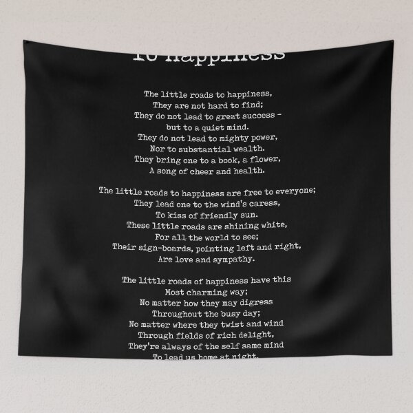 Item preview, The Little Roads To Happiness - Wilhelmina Stitch Poem - Literature - Typewriter Print 2 - Black designed and sold by Studio Grafiikka.