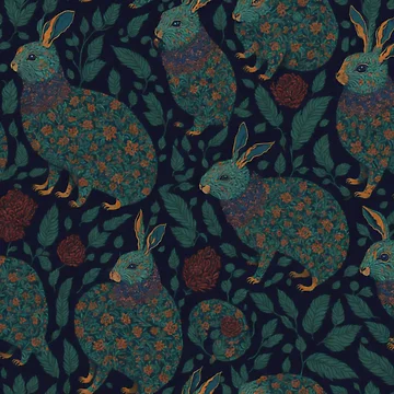 Artwork thumbnail, Whimsical Rabbit Pattern by Framacu