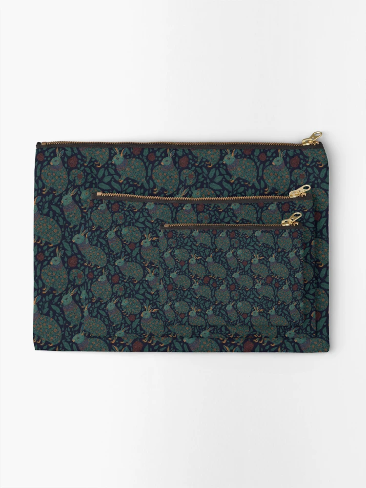 Thumbnail 2 of 4, Zipper Pouch, Whimsical Rabbit Pattern designed and sold by Framacu.