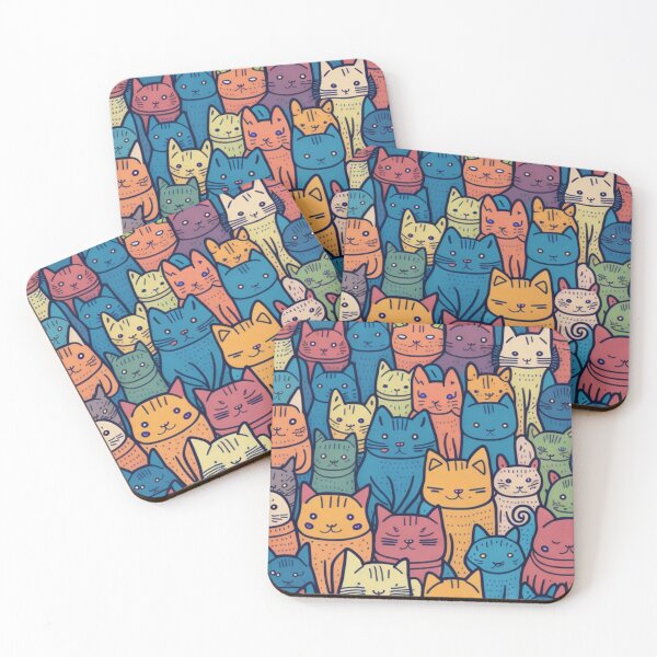 Item preview, Cute Cat colorfull pattern, surrealistic and abstract art designed and sold by K-Art-Design.