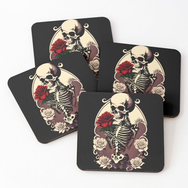 Item preview, Skeleton holding a rose - digital illustration (transparent background) designed and sold by Gothicpower.