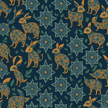 Artwork thumbnail, Whimsical Rabbit Pattern by Framacu